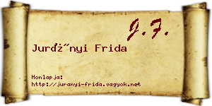 Jurányi Frida névjegykártya